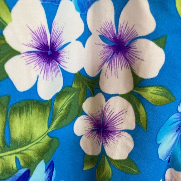 LANDS END Floral Green Tropical Leaves One Piece Swimsuit Womens Size 8 - Picture 7 of 15